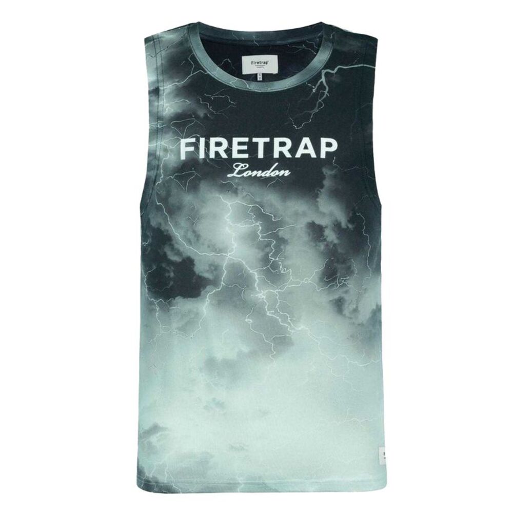 Firetrap Mens Lightning Sleeveless Tank Top / Dark